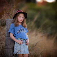 Children's Kader Hat Organic Cotton T-shirt in sky blue