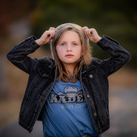 Children's Kader Hat Organic Cotton T-shirt in sky blue