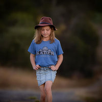 Children's Kader Hat Organic Cotton T-shirt in sky blue