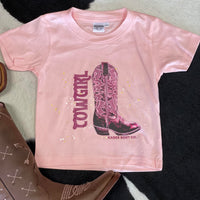 Children's Pink Boot Organic Cotton T Shirt