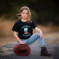 Children's Pilbara Boot Organic Cotton T Shirt in Black