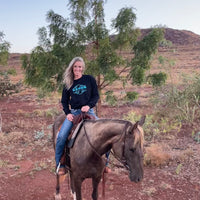 Women's Black Jumper Turquoise Kader Logo