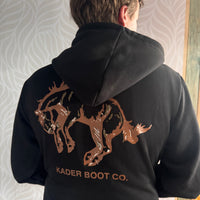 Kader Zip Up Horse Hoodie - Black