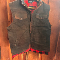 Men's Kader Oil Skin Vest, Brown
