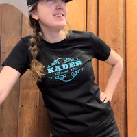 Women’s Kader T Shirt, Turquoise Logo