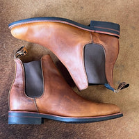 Men's Big Smoke Rustic Tan Ankle Boots, Rubber Sole