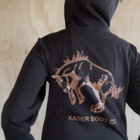 Kader Zip Up Horse Hoodie - Black