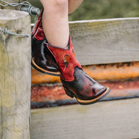 Children's Red Tailed Black Cockatoo Feather Boots - Kader Boot Co