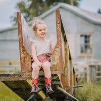 Children's Red Tailed Black Cockatoo Feather Boots - Kader Boot Co
