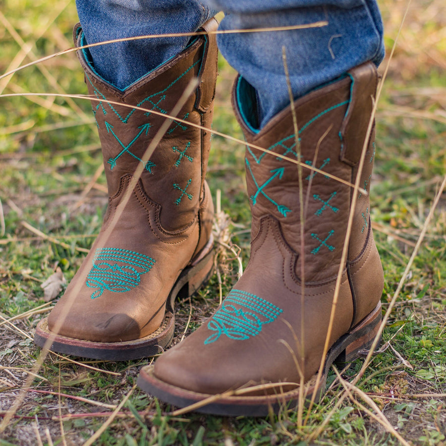 Children's Turquoise Arrow Boots - Kader Boot Co