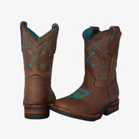 Children's Turquoise Arrow Boots - Kader Boot Co