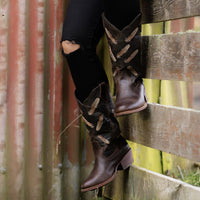 Kookaburra Boots, Dark Brown, Plain Round Toe - Kader Boot Co