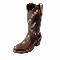 Kookaburra Boots Rustic Dark Brown, Round Toe, Rubber Sole - Kader Boot Co