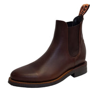 Men's Big Smoke ankle boots, Dark Brown Rubber Sole - Kader Boot Co