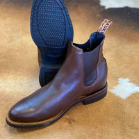 Men's Big Smoke ankle boots, Dark Brown Rubber Sole - Kader Boot Co