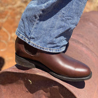 Men's Big Smoke ankle boots, Smooth Dark Brown, Rubber Sole - Kader Boot Co