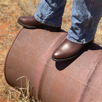 Men's Big Smoke ankle boots, Smooth Dark Brown, Rubber Sole - Kader Boot Co
