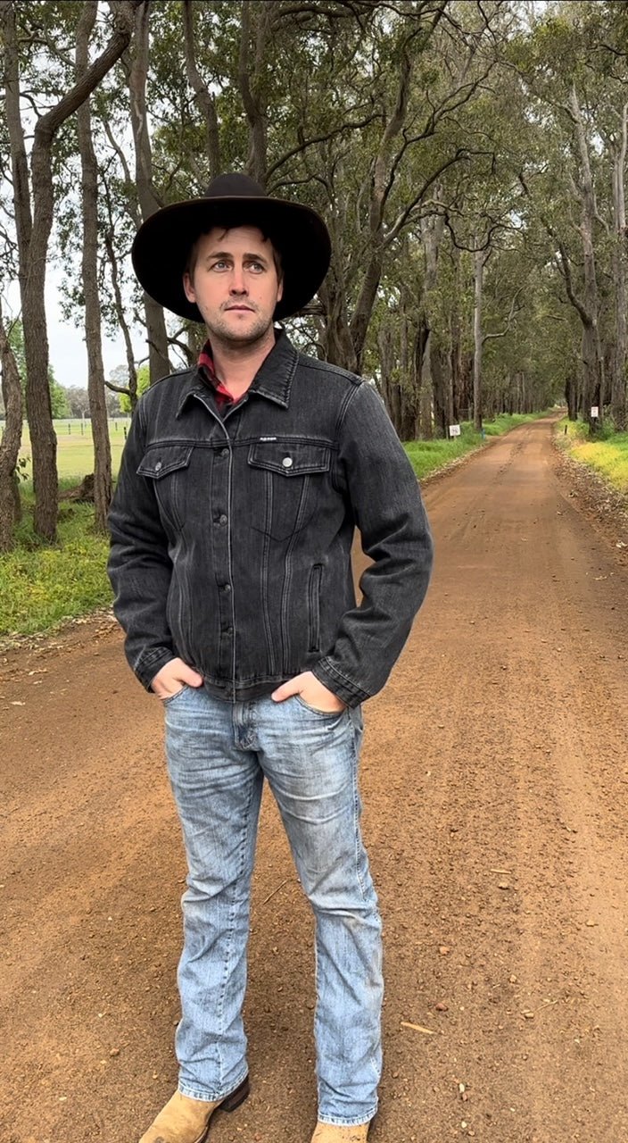 Men's Faded Black Denim Jacket – Kader Boot Co