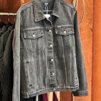 Men's Faded Black Denim Jacket - Kader Boot Co