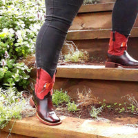 Red Tailed Black Cockatoo Feather, Short Shaft, Square Toe - Kader Boot Co