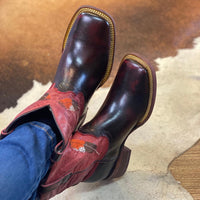 Red Tailed Black Cockatoo Feather, Short Shaft, Square Toe - Kader Boot Co