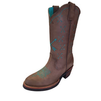 Turquoise Arrow, Round Toe, Rubber Sole - Kader Boot Co