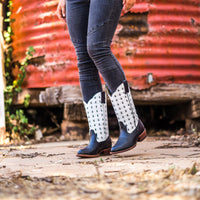 Women's Black and White Karijini, Round Toe - Kader Boot Co