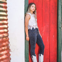 Women's Black and White Karijini, Round Toe - Kader Boot Co