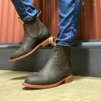 Women’s Lucky Ankle Boots with toe stitching - Kader Boot Co