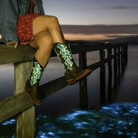 Women's Noctiluca Boots, Glow in the dark, Round Toe - Kader Boot Co