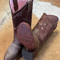 Women's Pink Arrow, Round Toe, Suede Shaft - Kader Boot Co