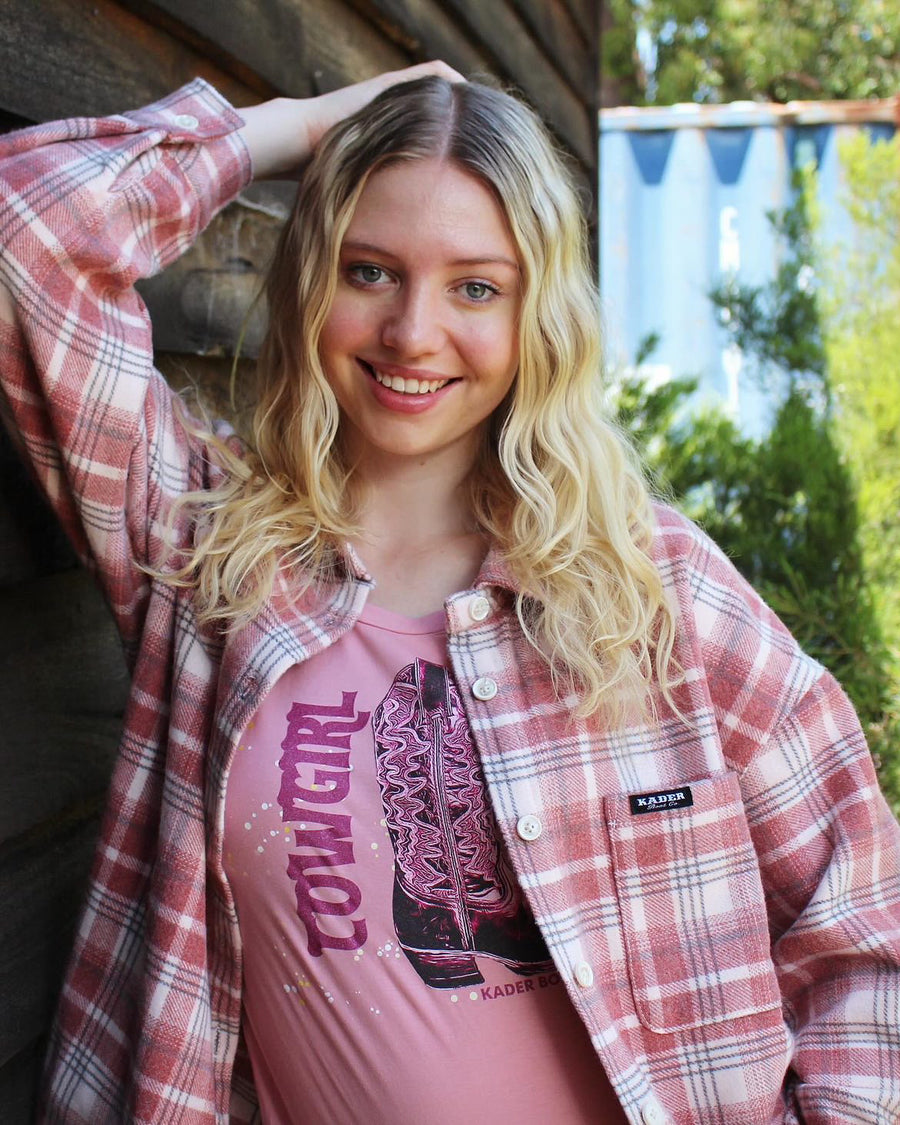 Women’s Pink Flannel Baggy Fit