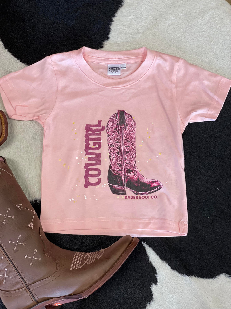 Children's Pink Boot Organic Cotton T Shirt