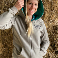 Women’s Turquoise hooded Kader  Embossed Horse Hoodie