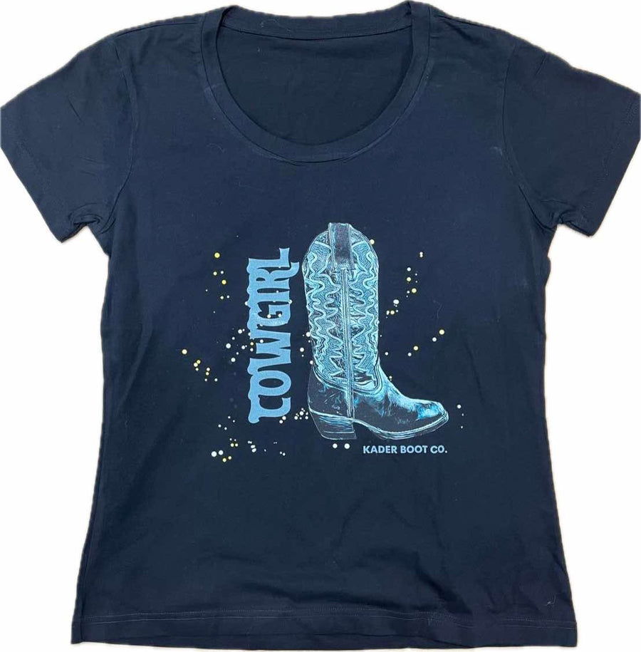 Women’s Turquoise Boot T Shirt - Black