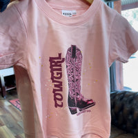 Children's Pink Boot Organic Cotton T Shirt