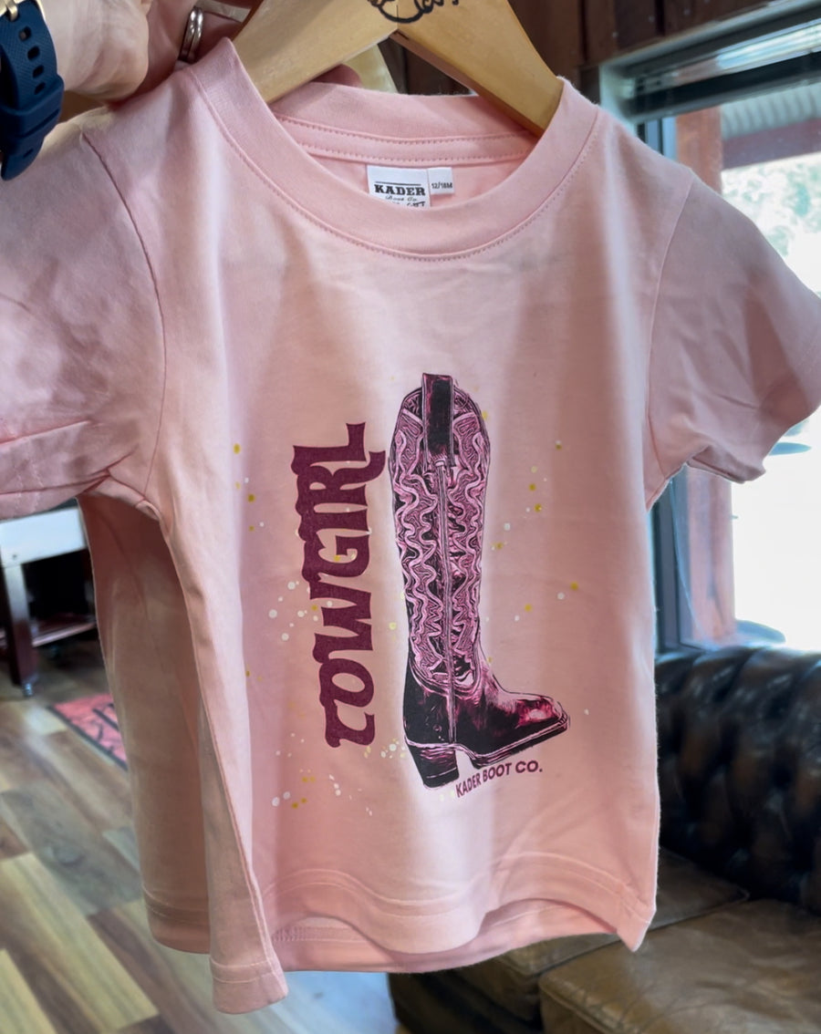 Children's Pink Boot Organic Cotton T Shirt