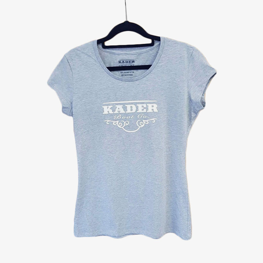 Australian Made Women's Kader Logo T-shirt Light Grey - Kader Boot Co
