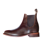 Men's Big Smoke ankle boots, Dark Brown, Leather Sole - Kader Boot Co