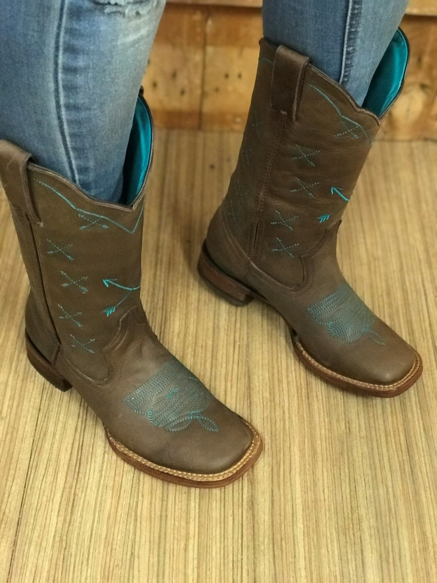 Women's Turquoise Arrow, Square Toe - Kader Boot Co